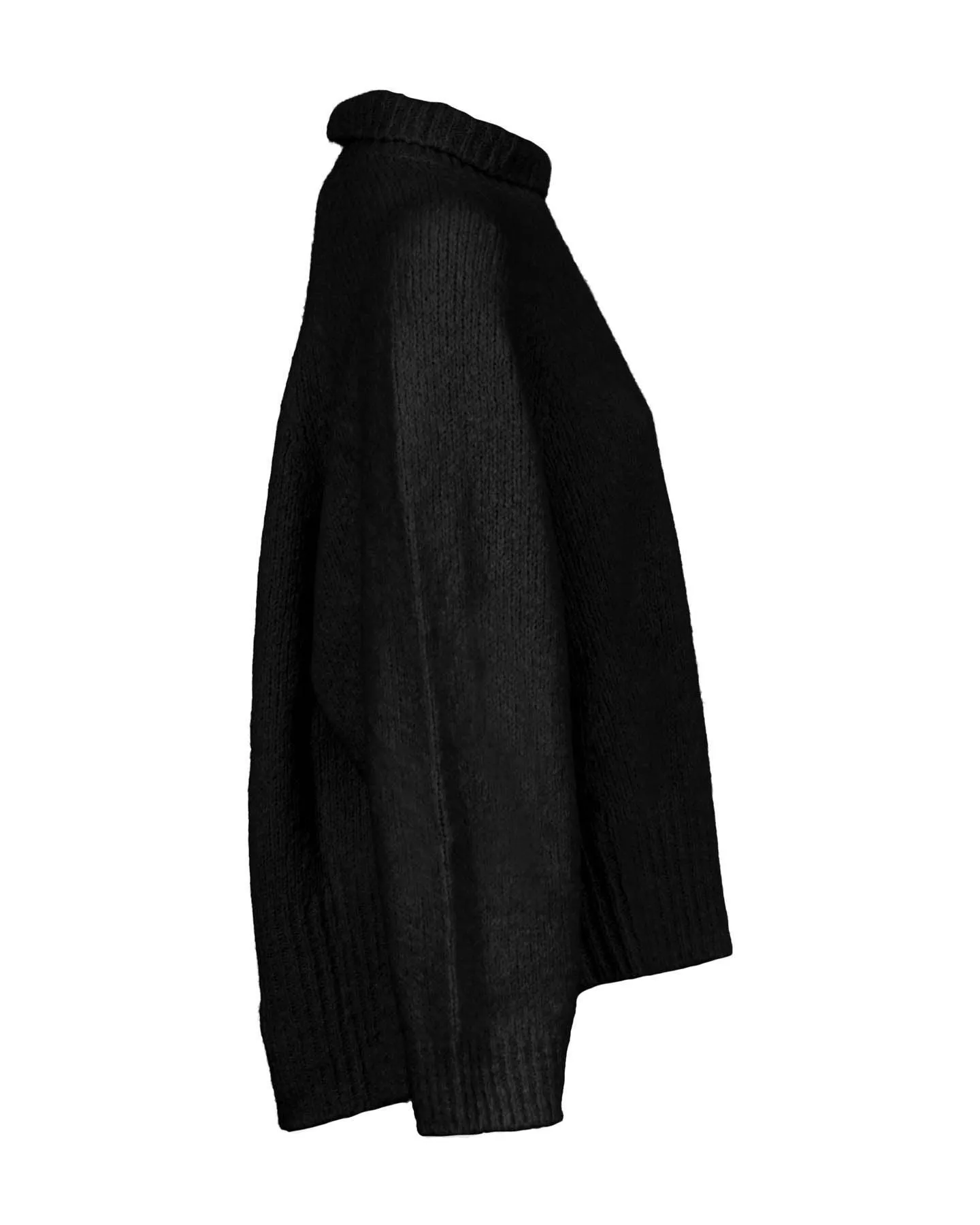 Cotton Wool Blend Funnel Neck Pullover