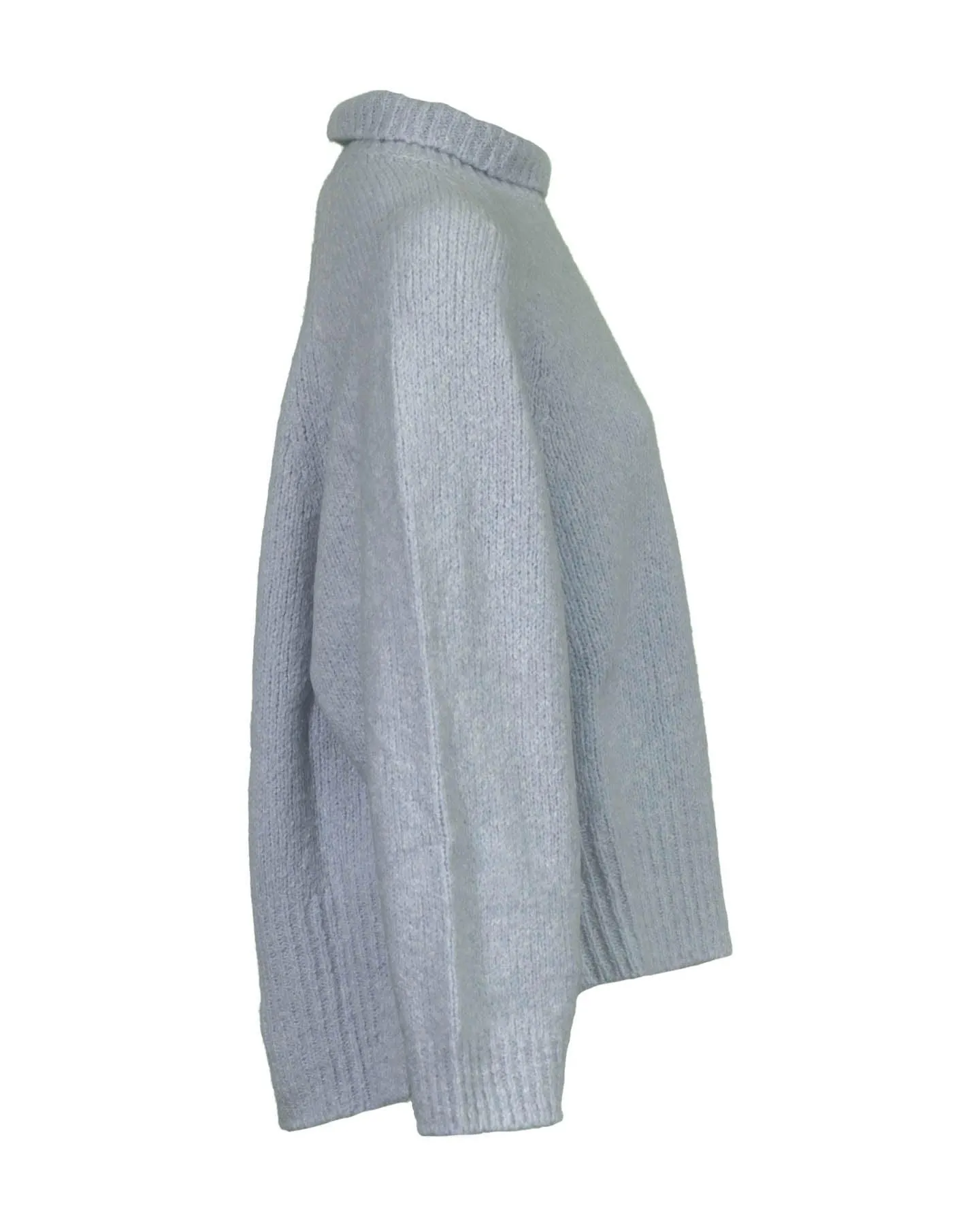 Cotton Wool Blend Funnel Neck Pullover