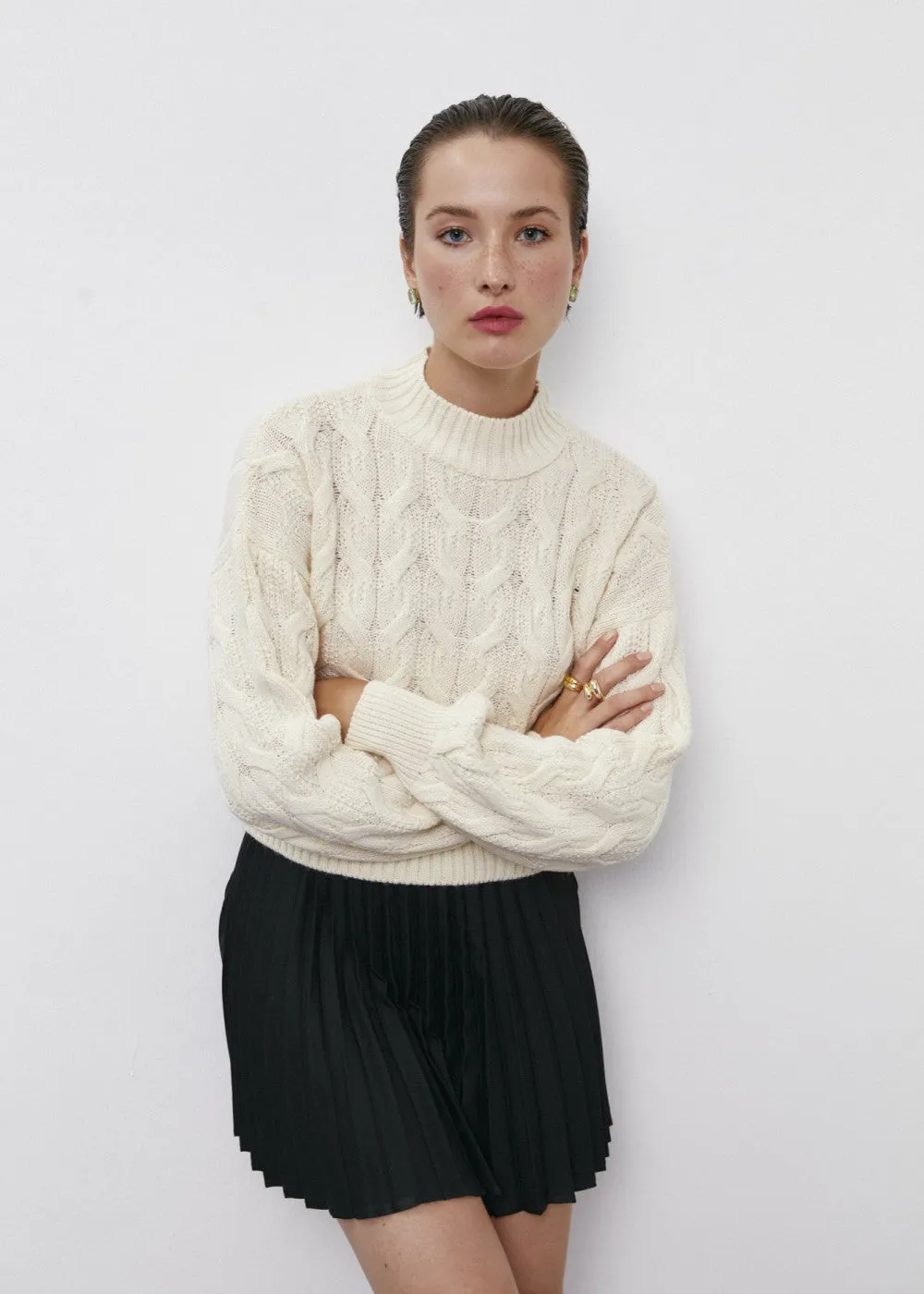 Crew Neck Crop Sweater