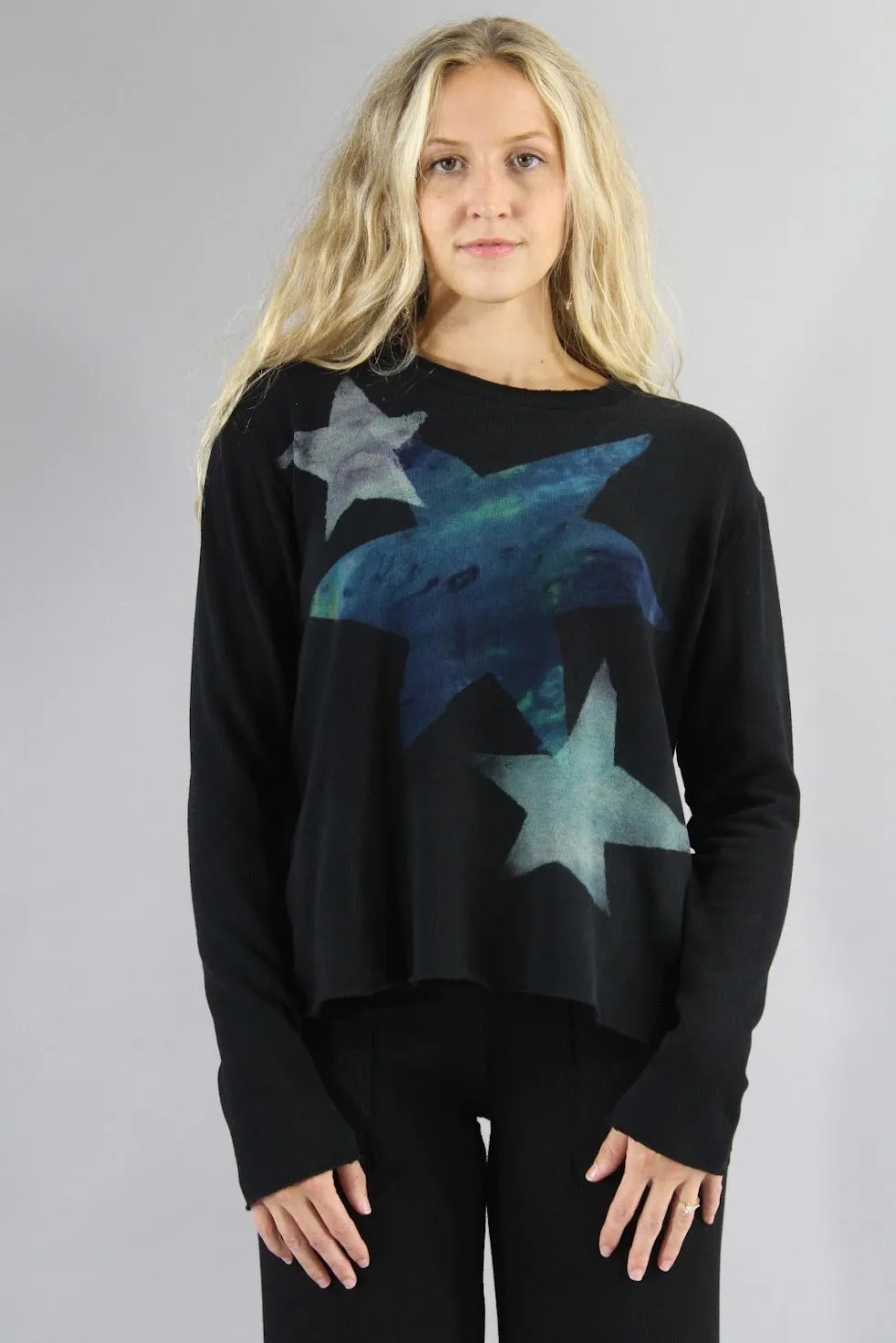 Crop Sweater - 3 Star - Blue