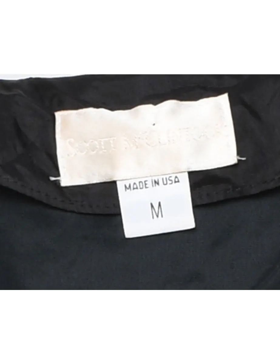Cropped Black Velvet Evening Jacket - M