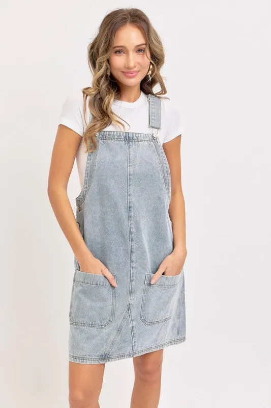 Denim Overall Mini Dress