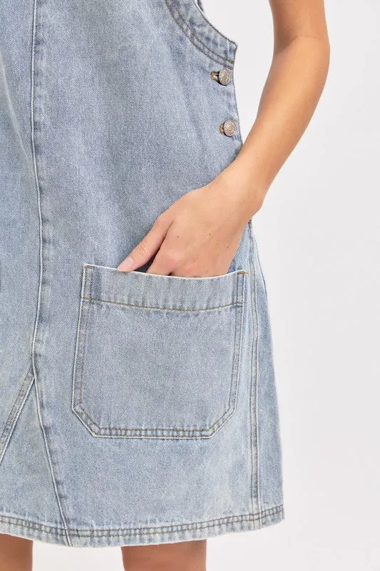 Denim Overall Mini Dress