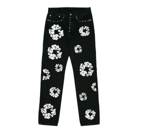 Denim Tears x Levi's 501 Cotton Rhinestone Wreath Jeans Black