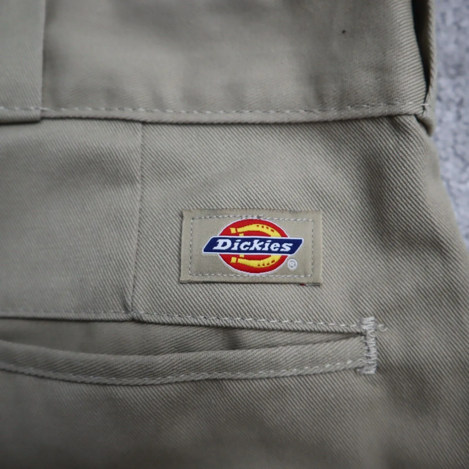 Dickies Womens Chino Pants 874 Original Fit Wide Leg High Rise Beige SZ W40XL32