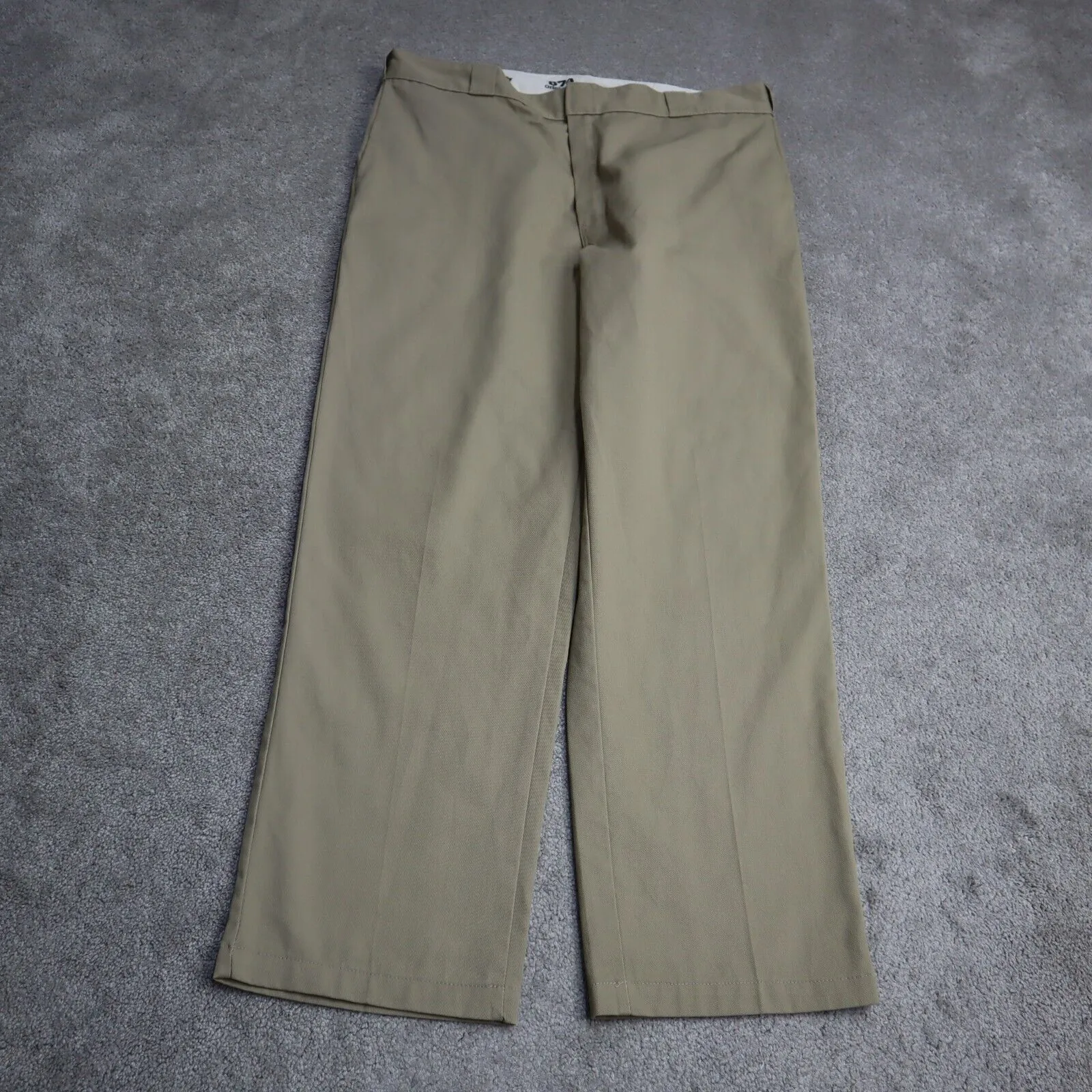 Dickies Womens Chino Pants 874 Original Fit Wide Leg High Rise Beige SZ W40XL32