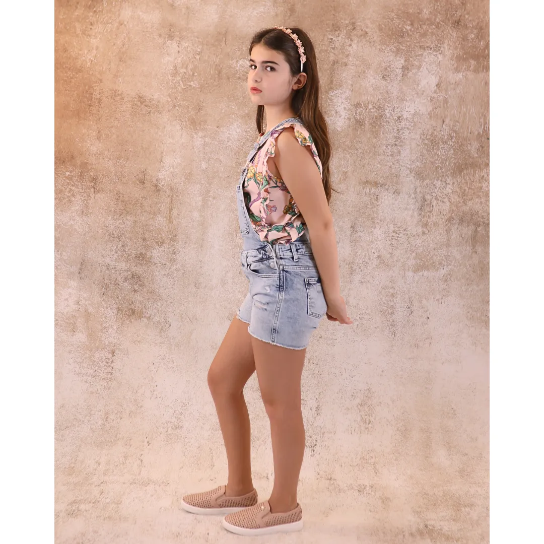 DL1961 Nora Overall Shorts _Light Blue 26438