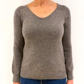 Donkey Grey Marl Cashmere Scoop Neck Jumper Medium