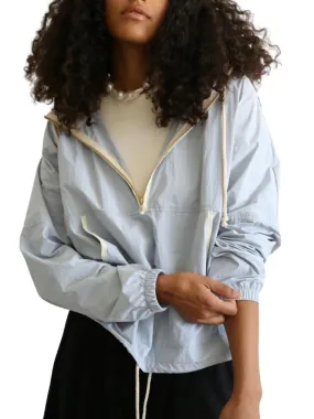 Donni Nylon Quarter Zip Pullover Jacket- Sky
