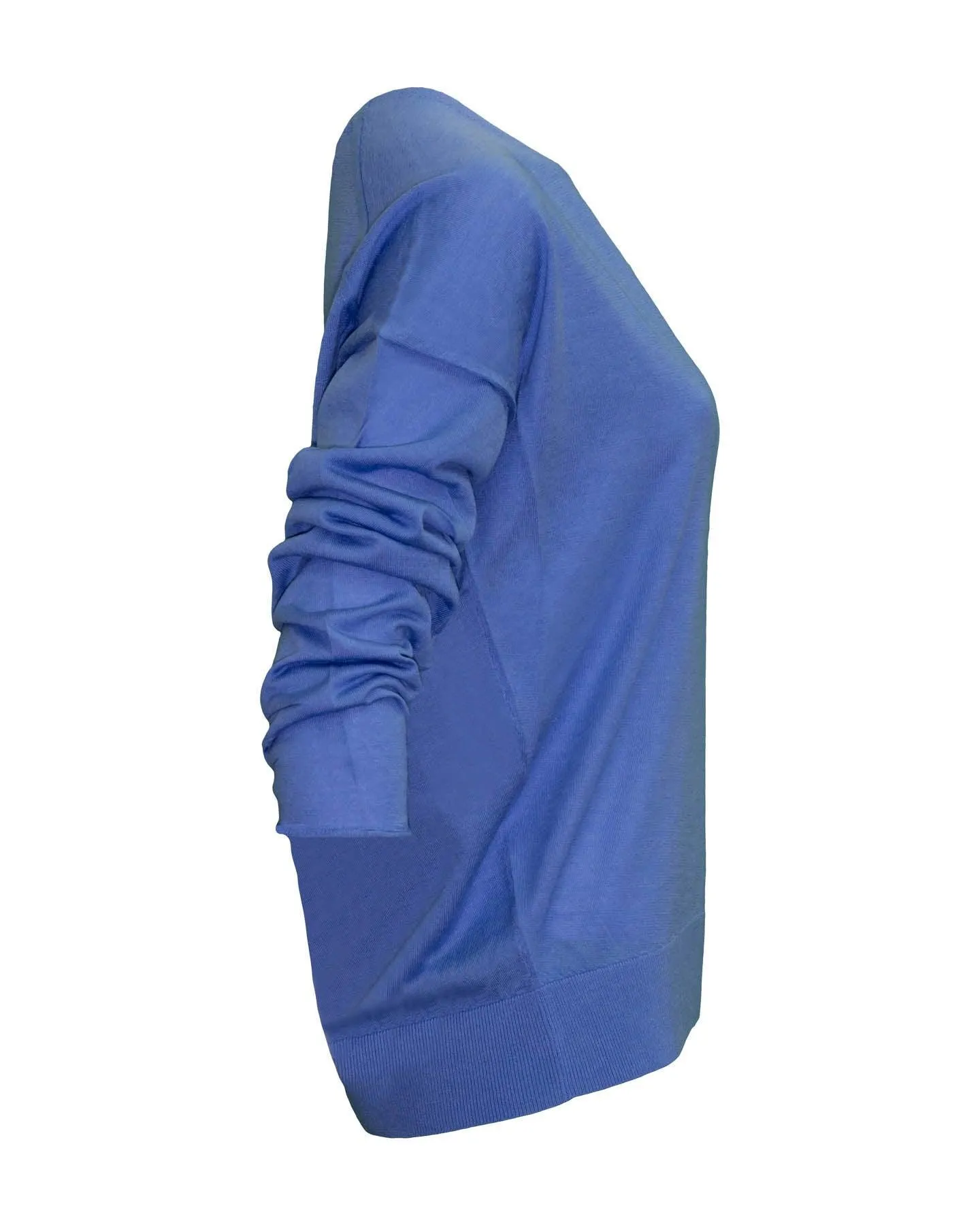 Dorothee Schumacher Drapy Fantasy V-Neck Pullover Colbalt Blue