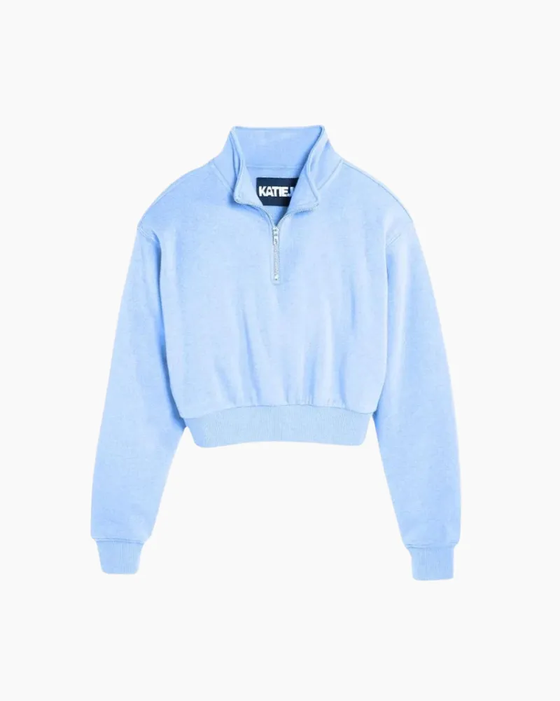 DYLAN QUARTER ZIP CROP SWEATSHIRT