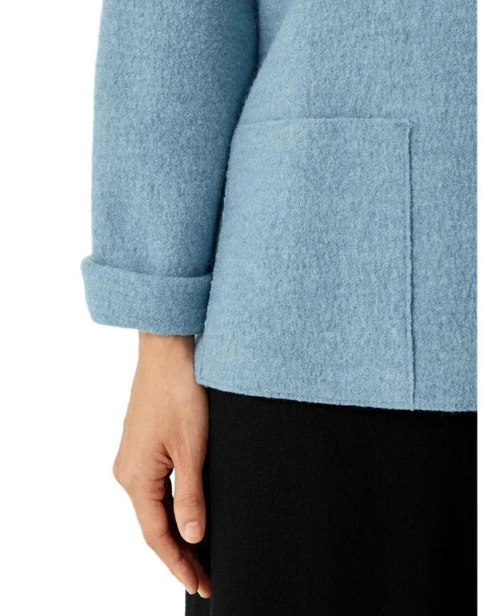 Eileen Fisher Bateau Neck Wool Box Top