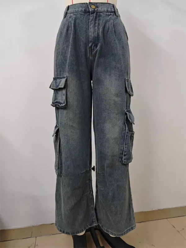 Explorer's Essential Modern Denim Cargo Pants