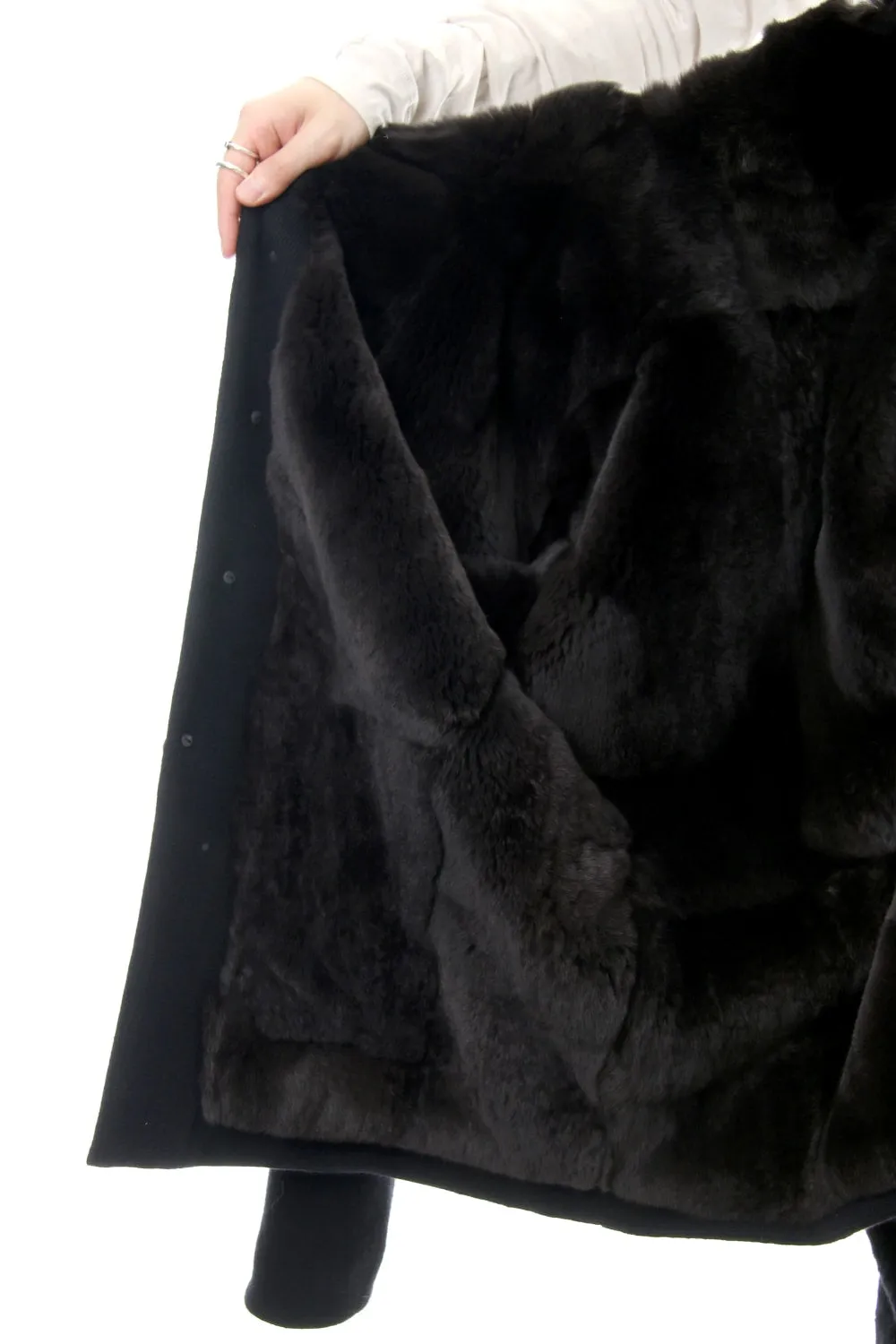 FASCNATE Limited Coat Winton Wool / Cashmere & Rex Rabbit Fur