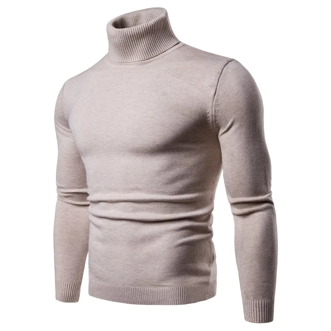 FAVOCENT Winter Warm Rollkragen Pullover Männer Fashion Solid Strick Herren Pullover Casual Männlichen Doppel Kragen Slim Fit Pullover