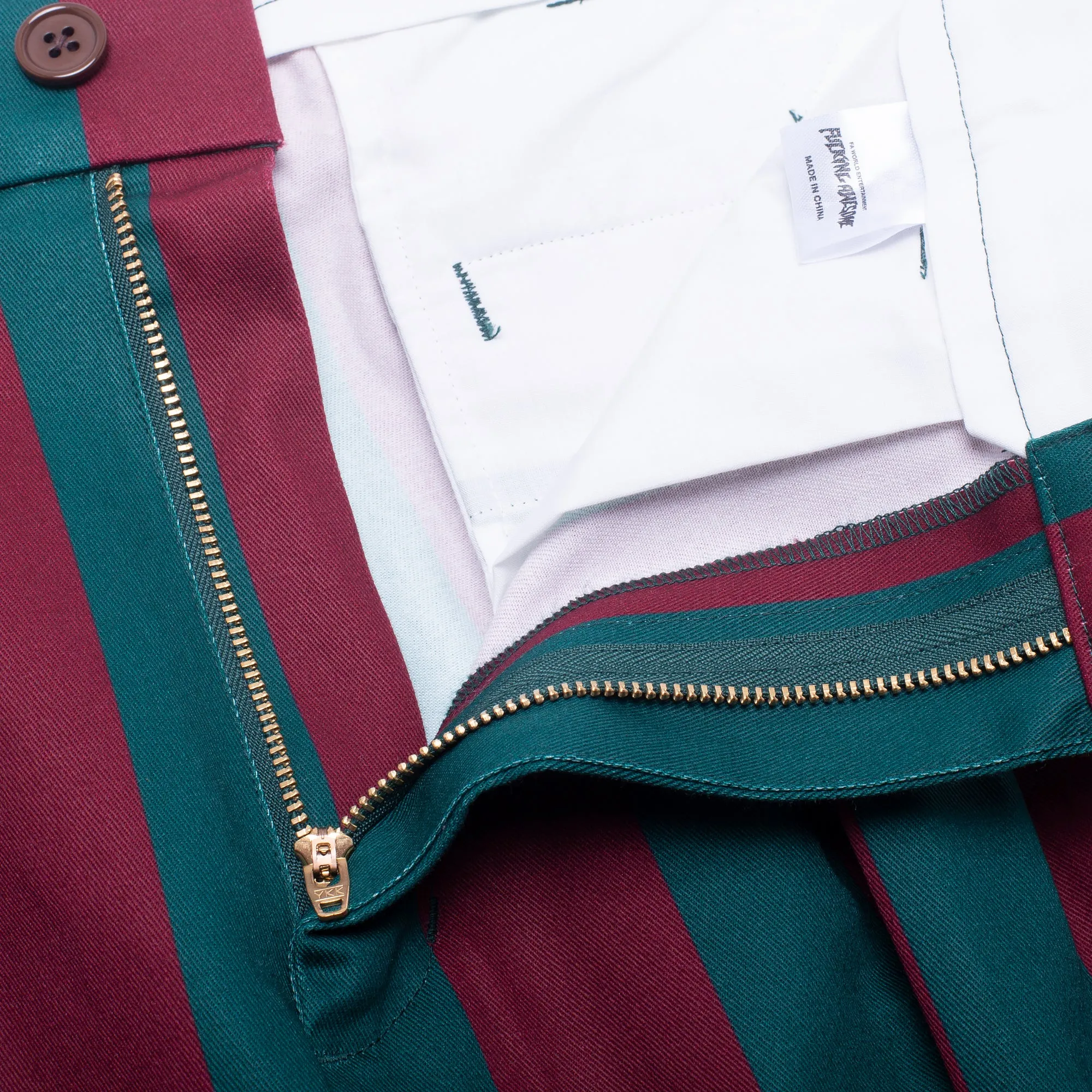 Filigree Striped Pleated Chinos