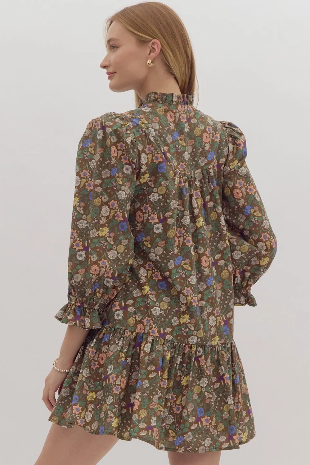 Floral Dress- Brown