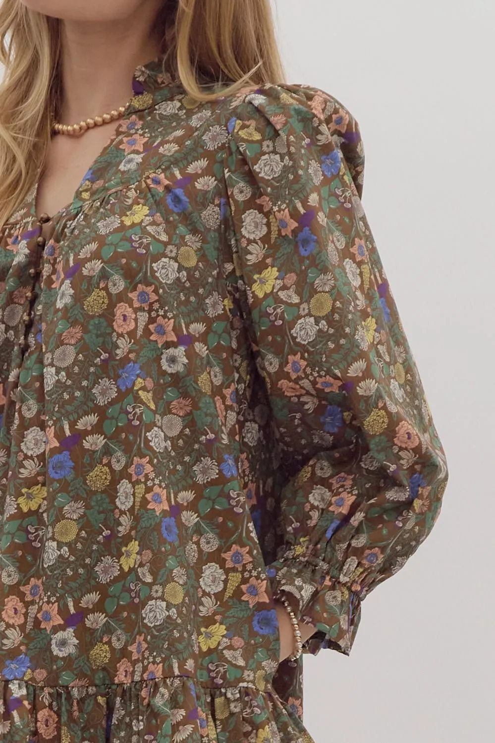 Floral Dress- Brown