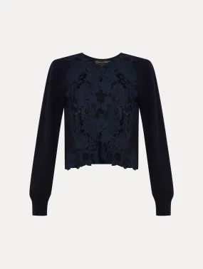 Floral Guipure Inset Pullover