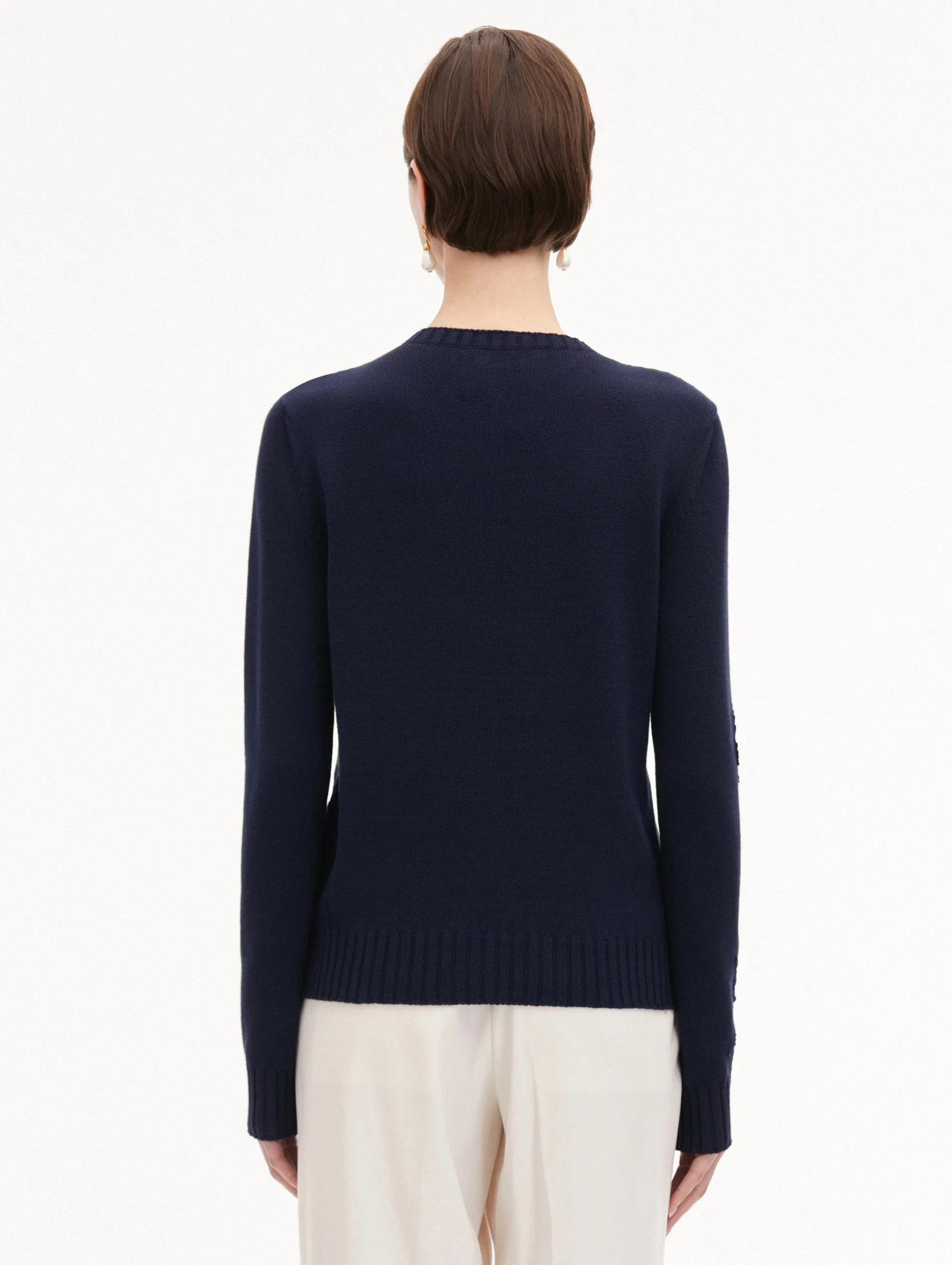 Floral Guipure Inset Pullover