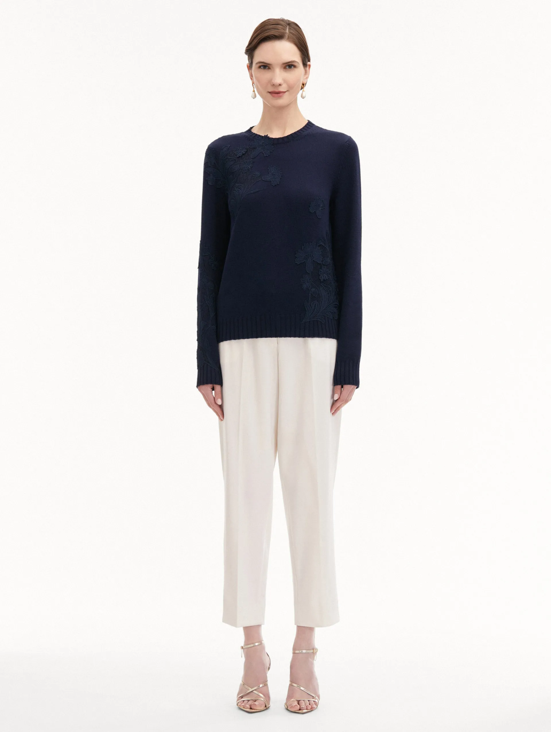 Floral Guipure Inset Pullover