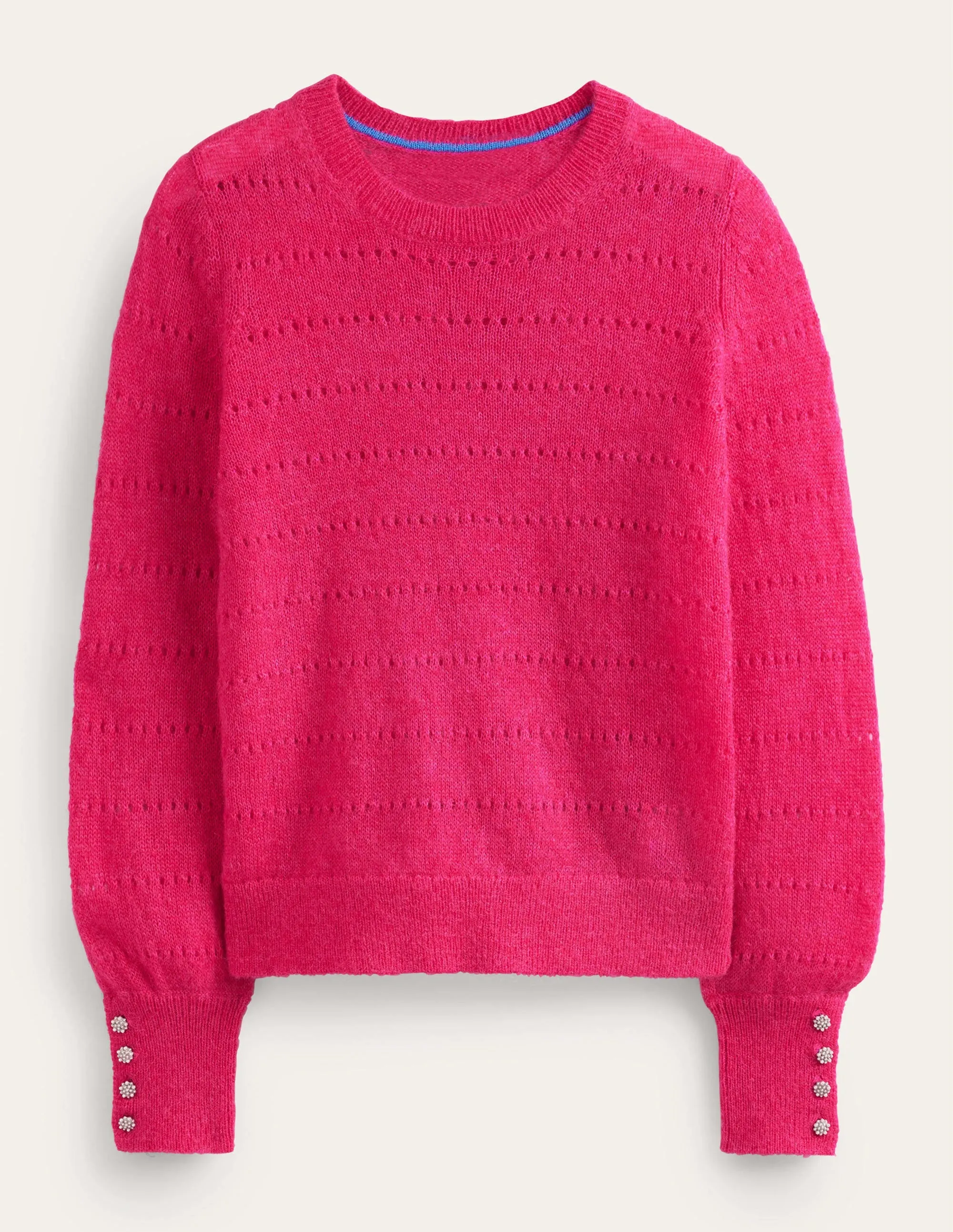 Fluffy Textured Jumper-Vibrant Pink