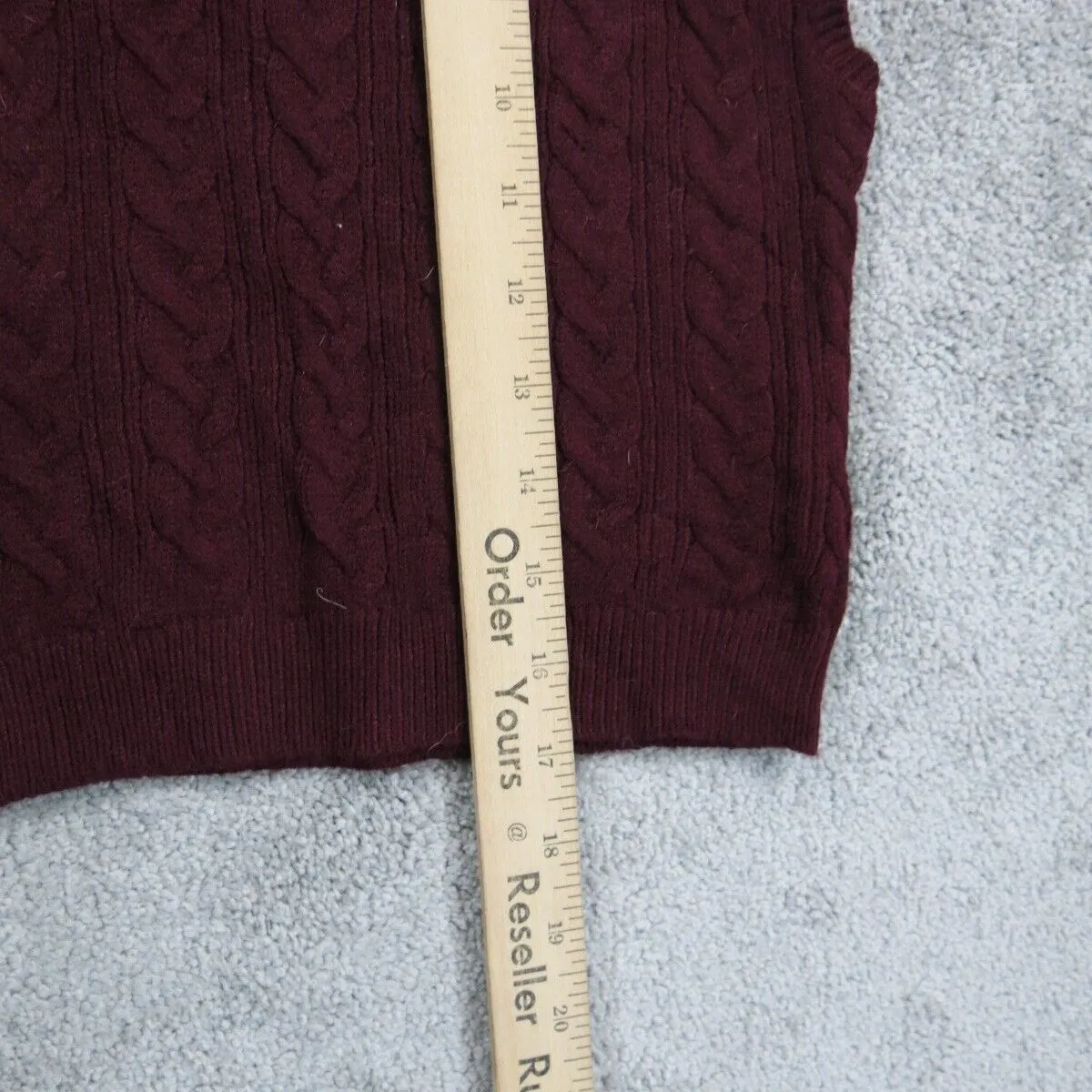 Forever 21 Womens Vest Sweater Sleeveless Knitted Mock Neck Maroon Size Small