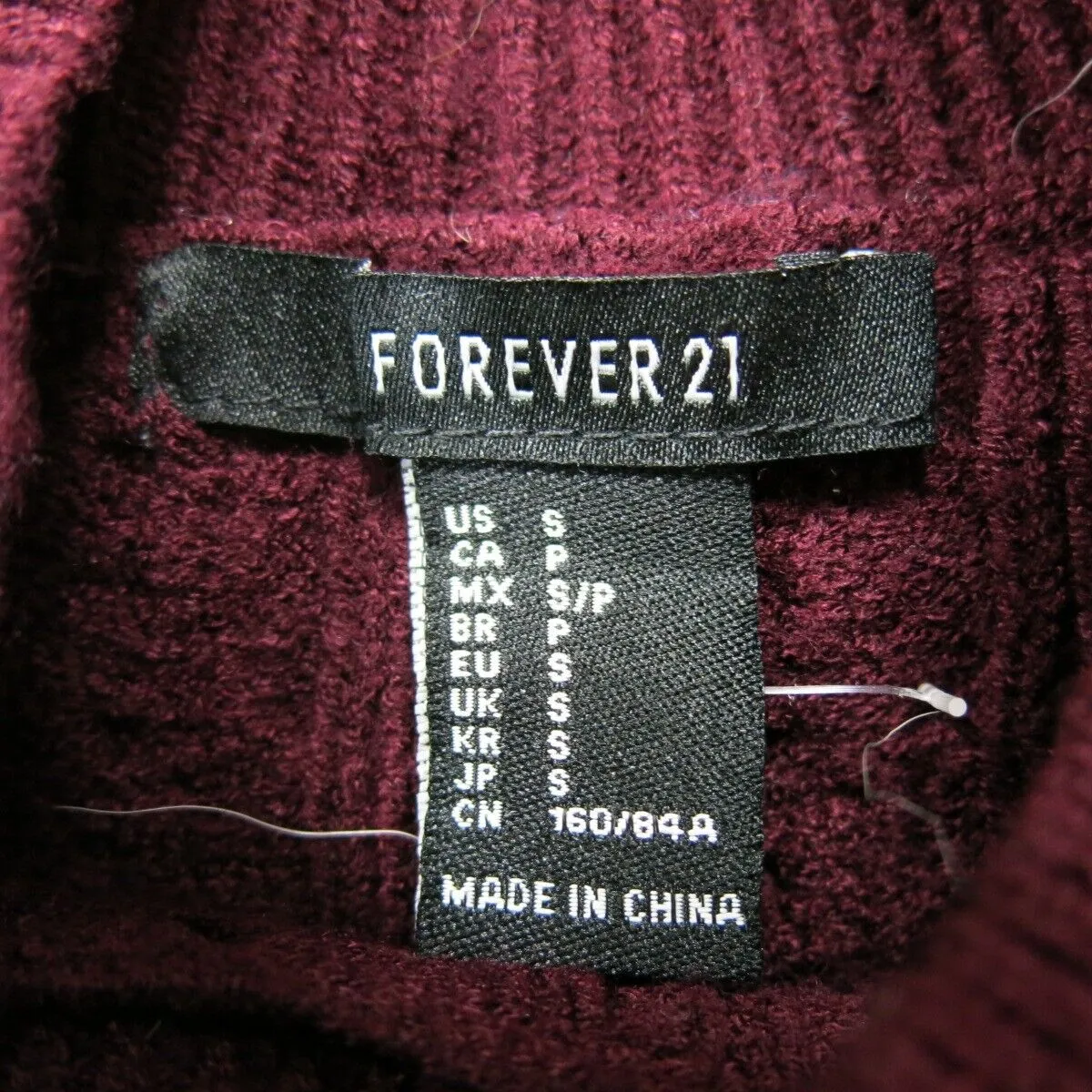 Forever 21 Womens Vest Sweater Sleeveless Knitted Mock Neck Maroon Size Small