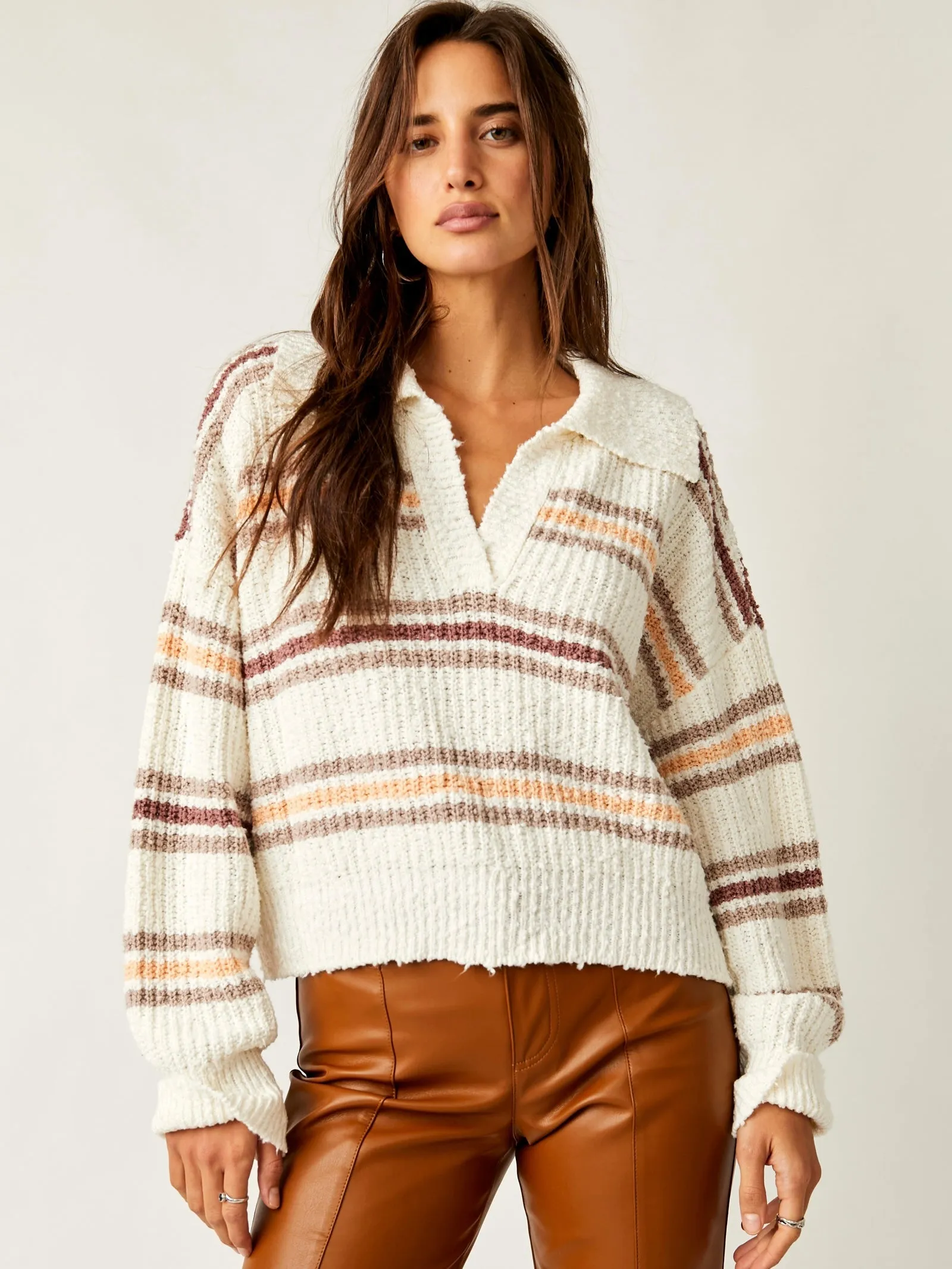 Free People Kennedy Pullover- Ivory Combo