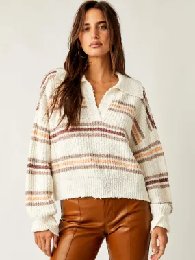 Free People Kennedy Pullover- Ivory Combo