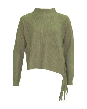 Fringe Funnel Pullover Sage