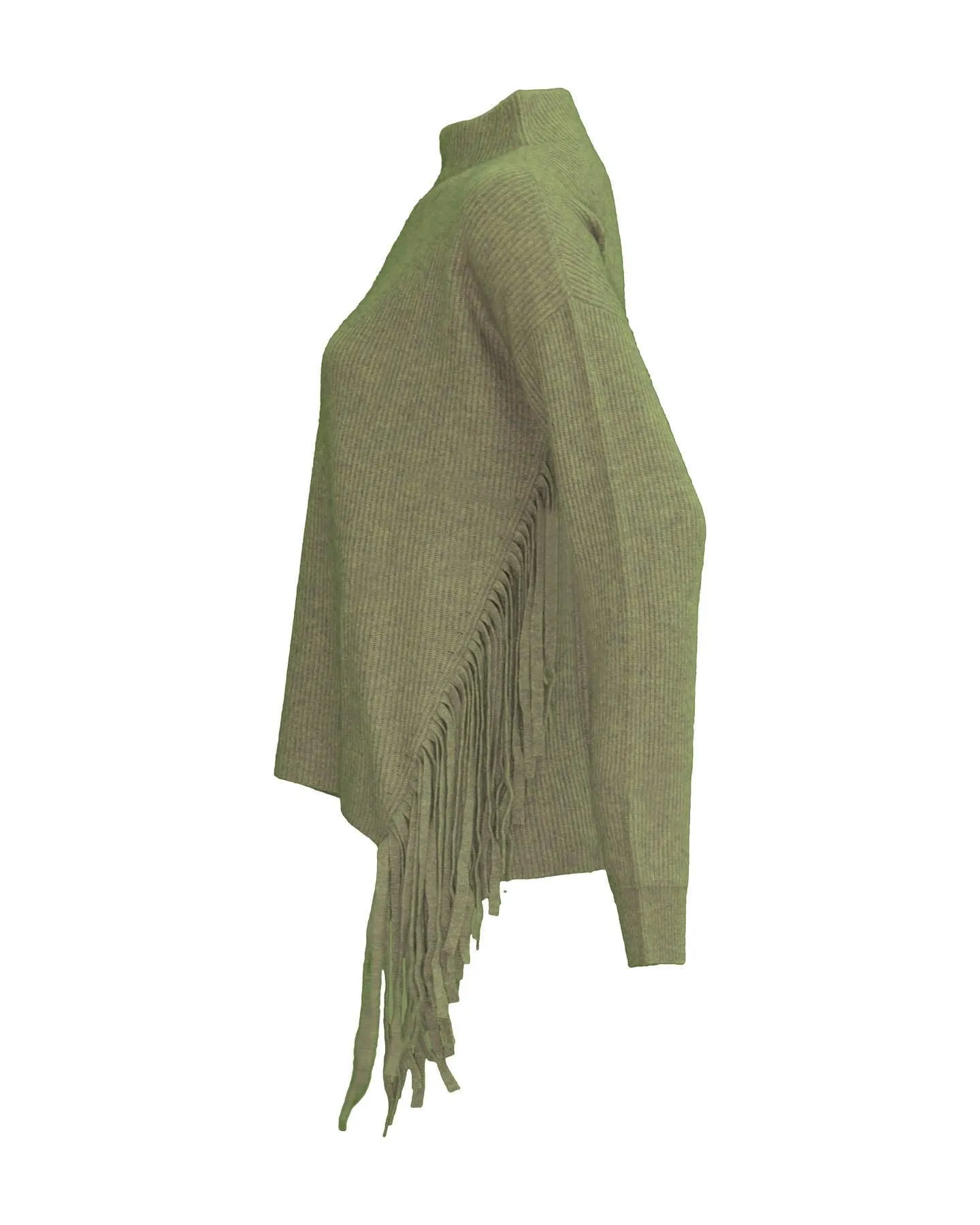 Fringe Funnel Pullover Sage