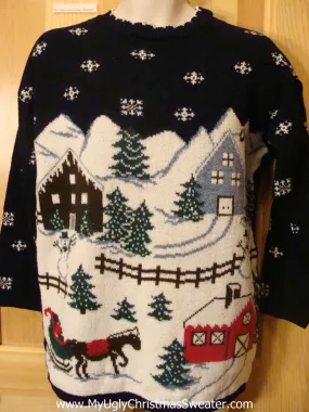 Funny Ugly Christmas Sweater 80s Winter Wonderland