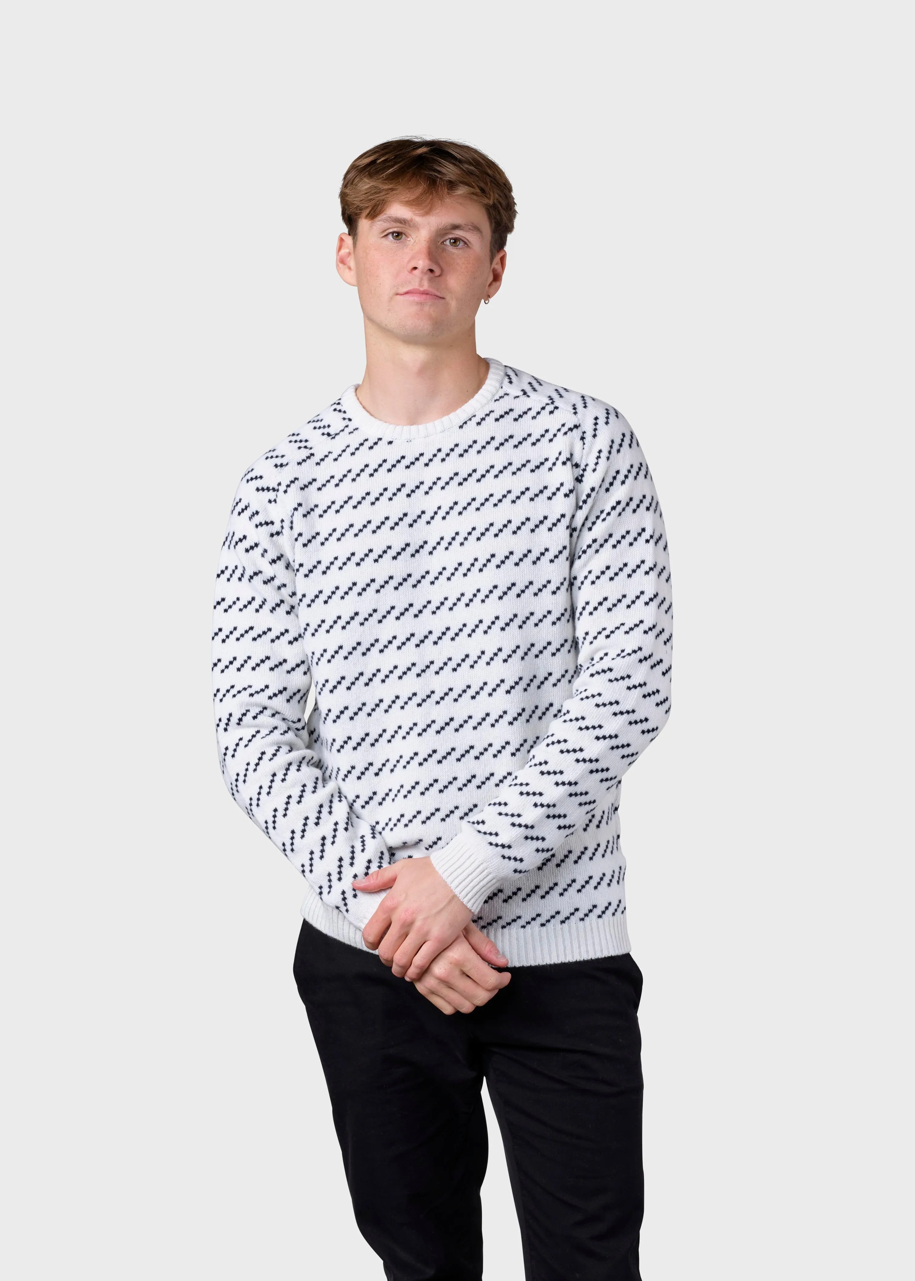 Geir knit  - Cream/navy