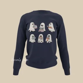 Ghosts Reading Halloween Sweatshirt