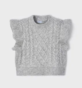 Grey Braided knitted vest