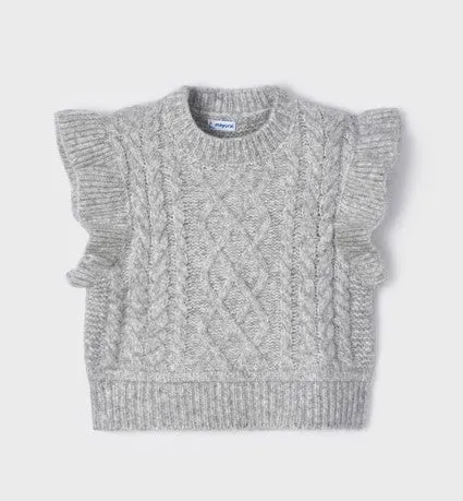 Grey Braided knitted vest