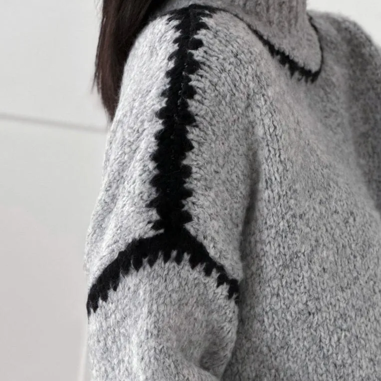 Helena Wool Stitch Jumper in Grey
