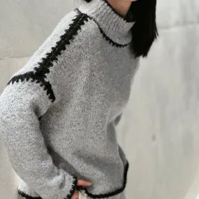 Helena Wool Stitch Jumper in Grey