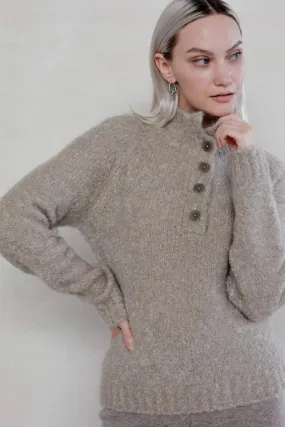 Henley Sweater in Mohair Blend