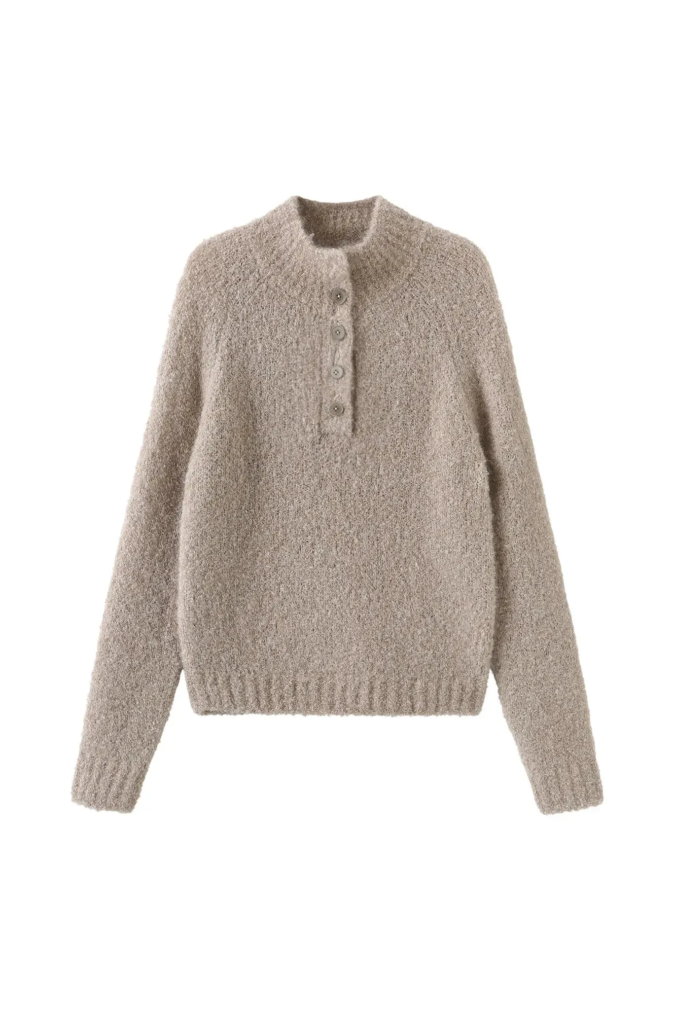 Henley Sweater in Mohair Blend