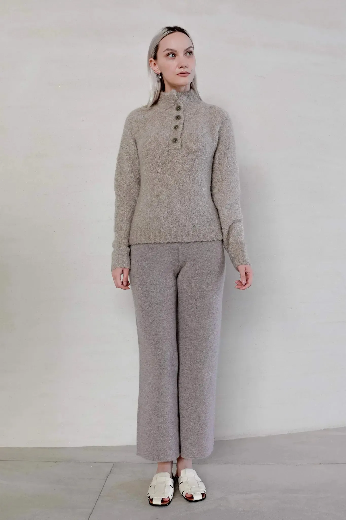 Henley Sweater in Mohair Blend