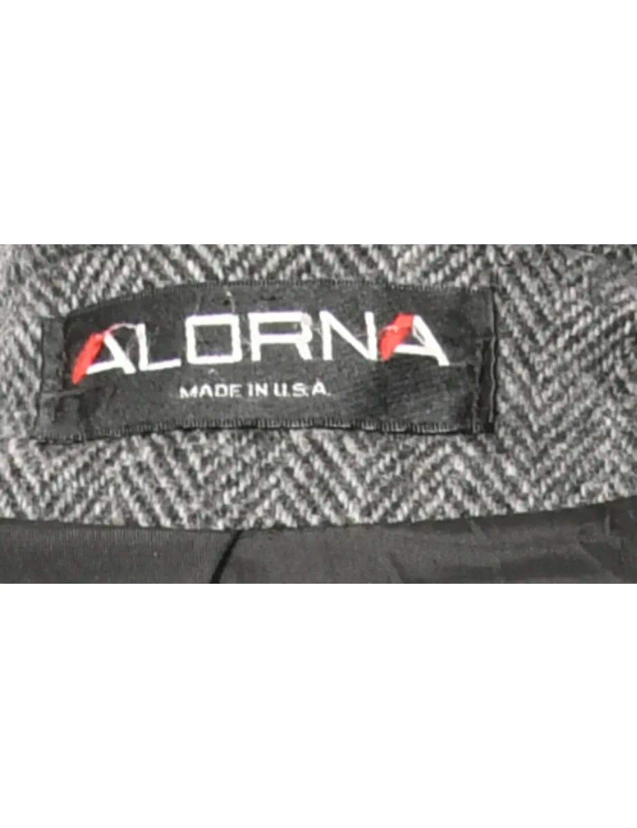 Herringbone Wool Coat - M