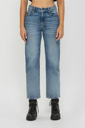 Hidden Ella Medium Wash 28in Inseam Clean Stretch Wide Straight