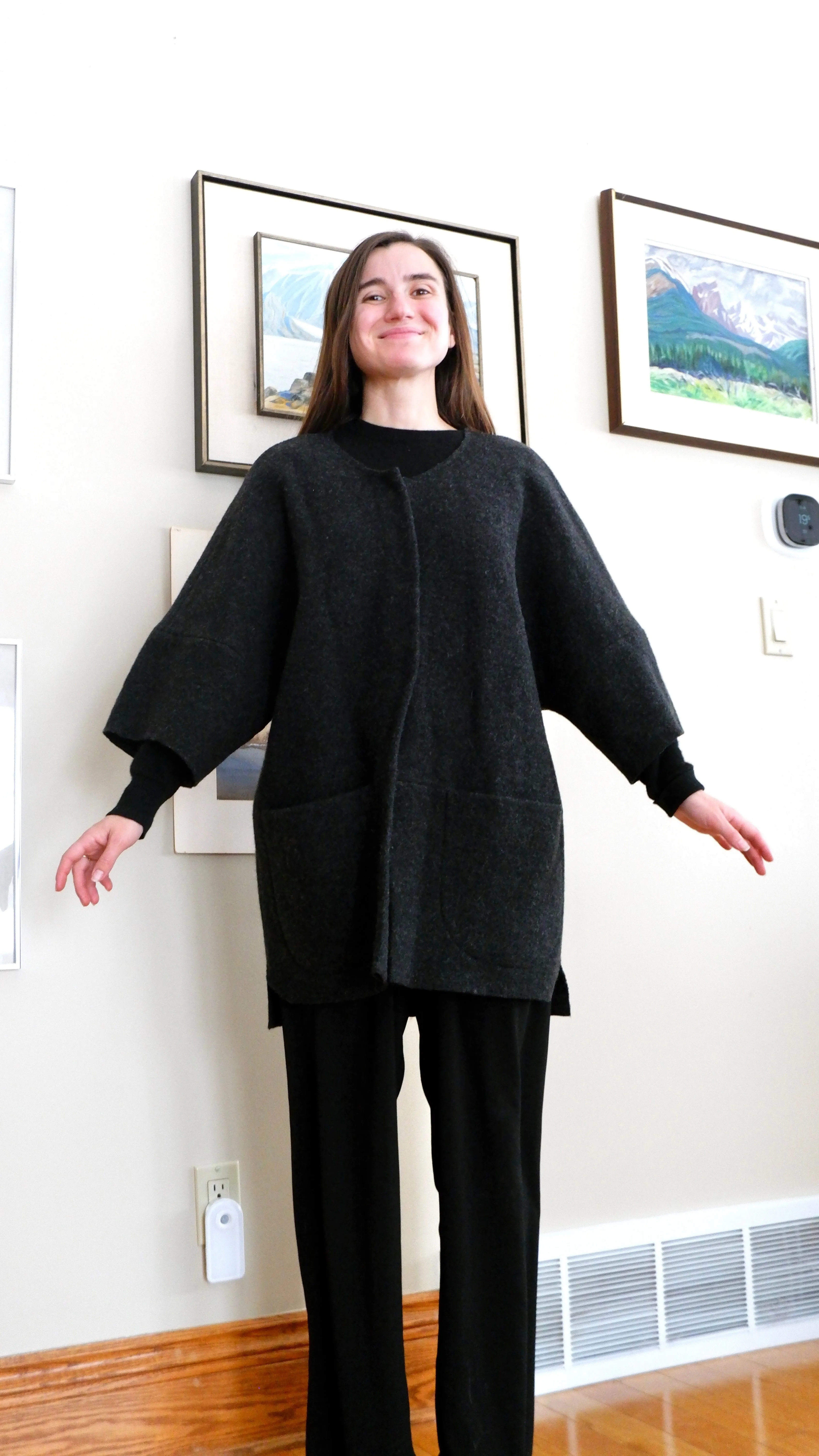 Hoi Bo Charcoal Boiled Wool Shacket - L