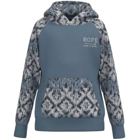 Hooey Kid's Blue and White Rope Like a Girl Hoodie