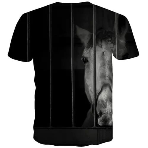 Horse T shirts Men Animal Shirt Print Lovely Tshirt Anime Black Tshirts Novelty Leisure Tshirt Printed Short Sleeve Hip hop