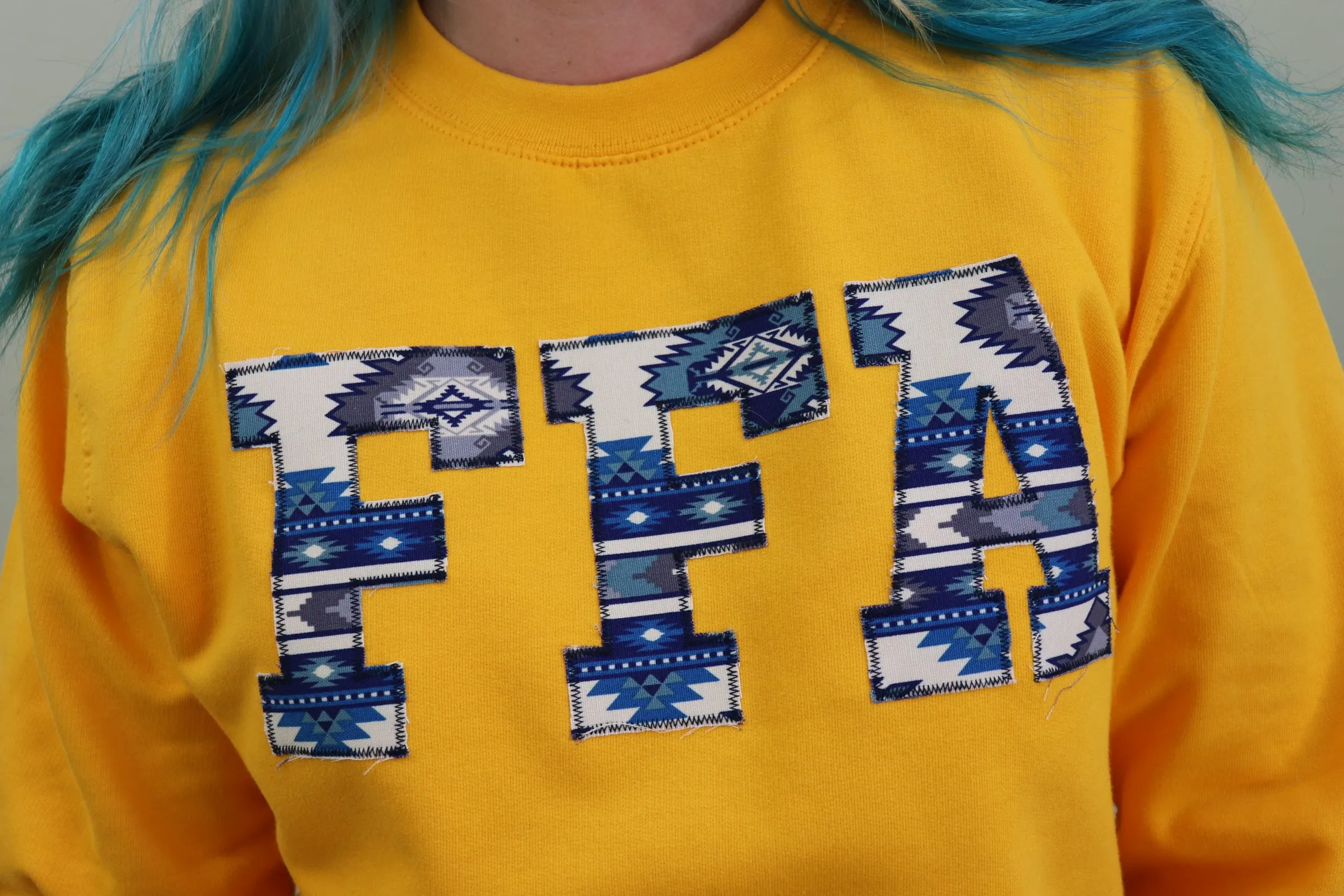 Icy Blue Aztec FFA Pullover