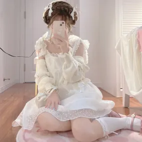 Icy Marshmallow    Dress Kawaii Academia Y2K Cottagecore Coquette Fairycore Dollette Princesscore