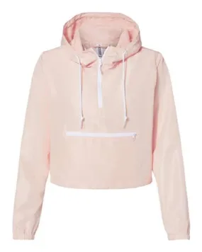 Independent Trading Co. Womens Lightweight Pullover Crop Windbreaker
